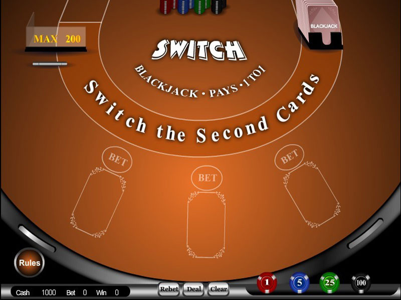Switch Blackjack plays two hands of cards, allowed to exchange the second cards.